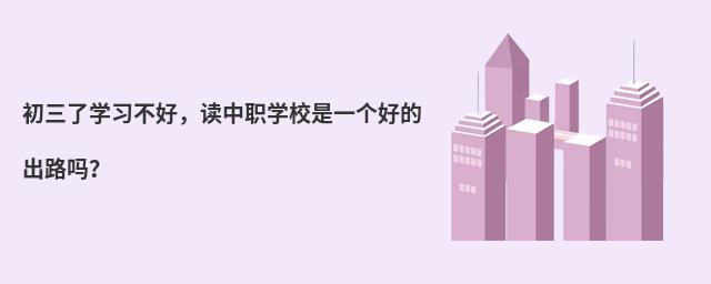 初三了學(xué)習(xí)不好，讀中職學(xué)校是一個好的出路嗎？