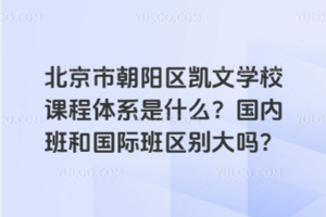 北京市朝陽區(qū)凱文學(xué)校課程體系是什么？國內(nèi)班和國際班區(qū)別大嗎？