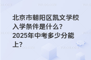 北京市朝陽區(qū)凱文學(xué)校入學(xué)條件是什么？2025年中考多少分能上？