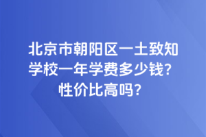 北京市朝陽區(qū)一土致知學(xué)校一年學(xué)費多少錢？性價比高嗎？