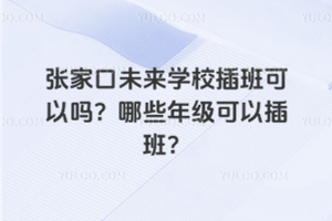 張家口未來學校插班可以嗎？哪些年級可以插班？
